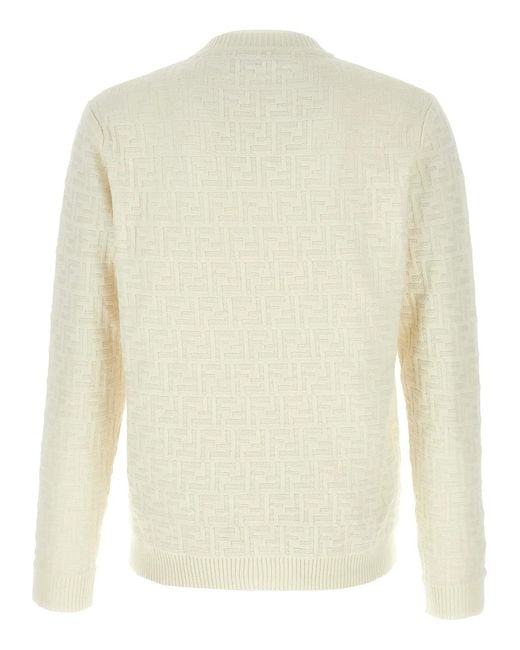 Fendi White 'Zucca' Sweater for men