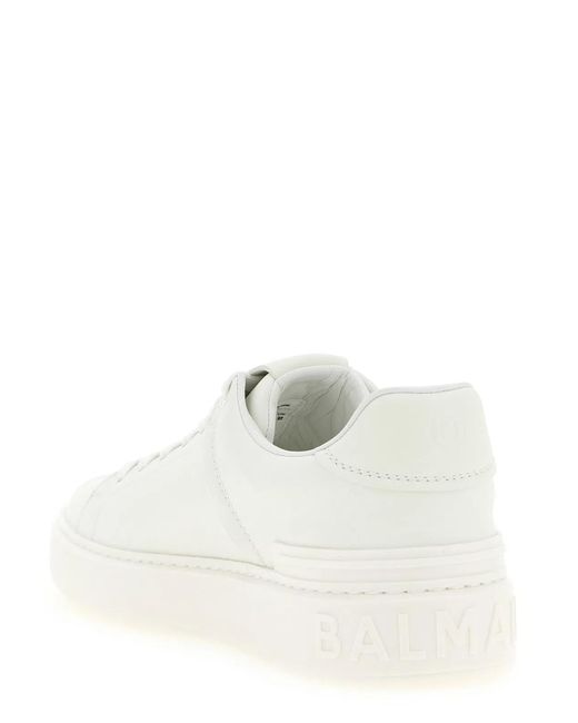 Balmain White 'B-Court' Sneakers for men