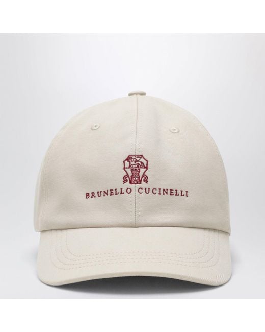Brunello Cucinelli Natural Sandcolored Baseball Cap for men