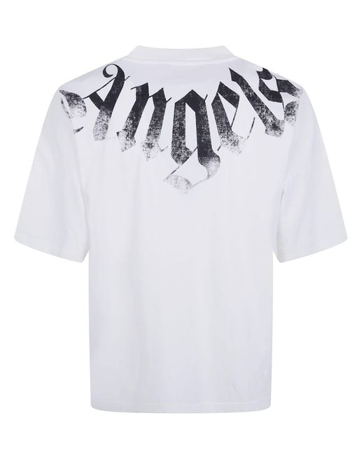 Palm Angels White "Big Neck Logo" Loose Tee for men