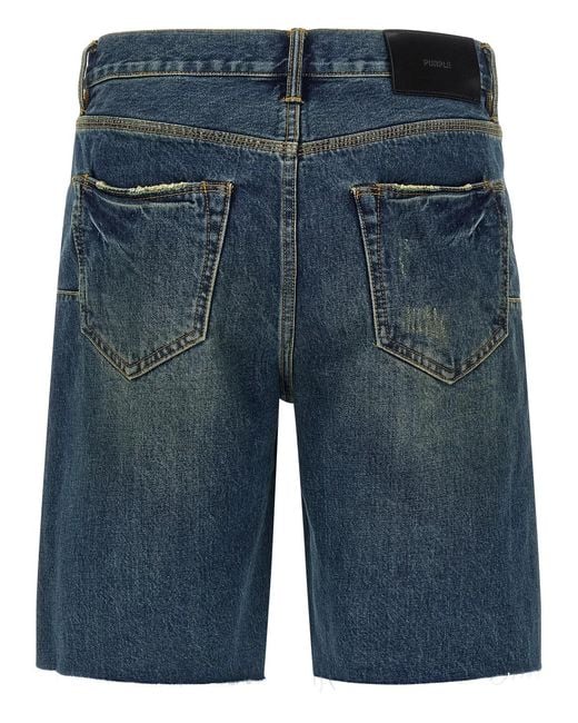 Purple Blue 'P059 Vintage Mid' Bermuda Shorts for men
