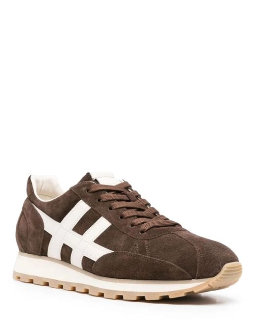 Hogan Brown Multicolour Calfskin Sneaker for men