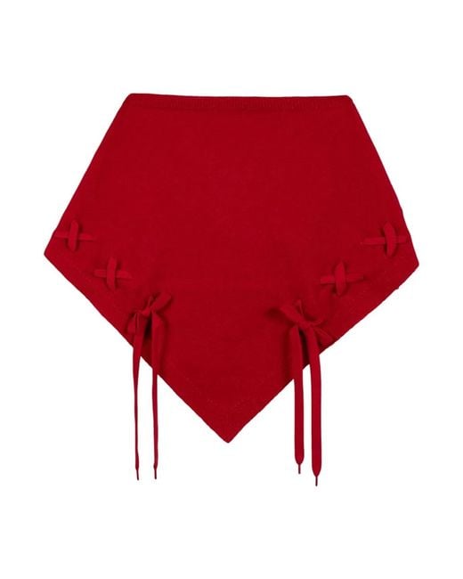 Simone Rocha Red Merino Neckerchief Scarf