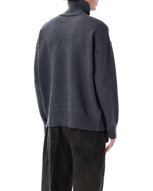 AMI Blue Wool Sweater for men