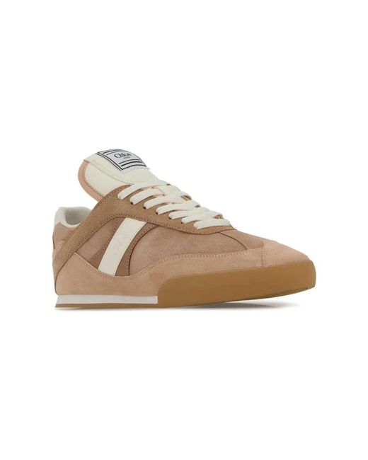 Chloé Multicolor Kick Woodrose Suede Fabric Trainers