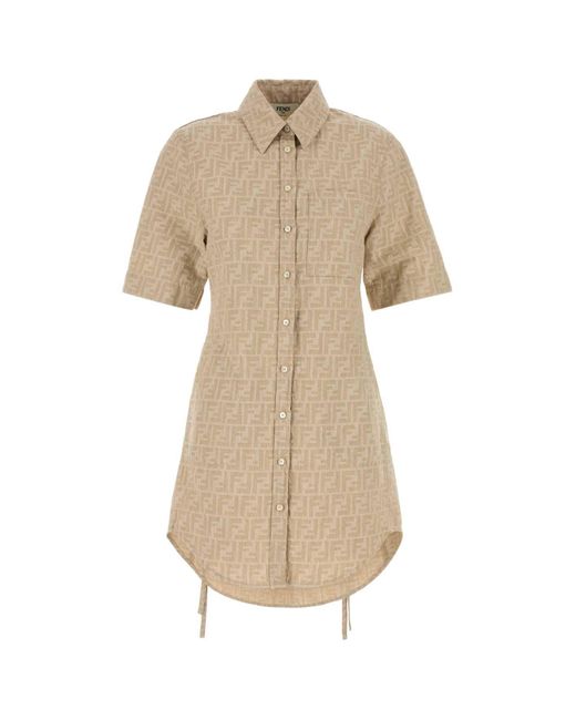 Fendi Women's Natural Ff Chambray Dress - www.disolcolor.com
