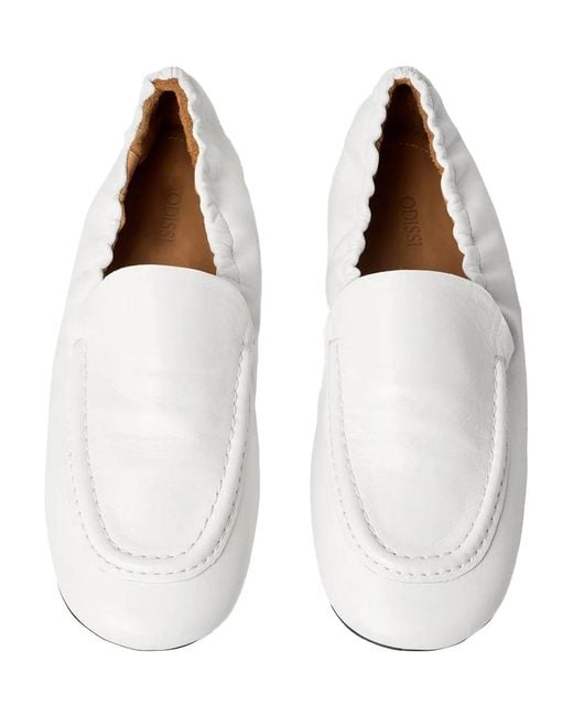 Odissi White Juno Nappa Leather Loafers