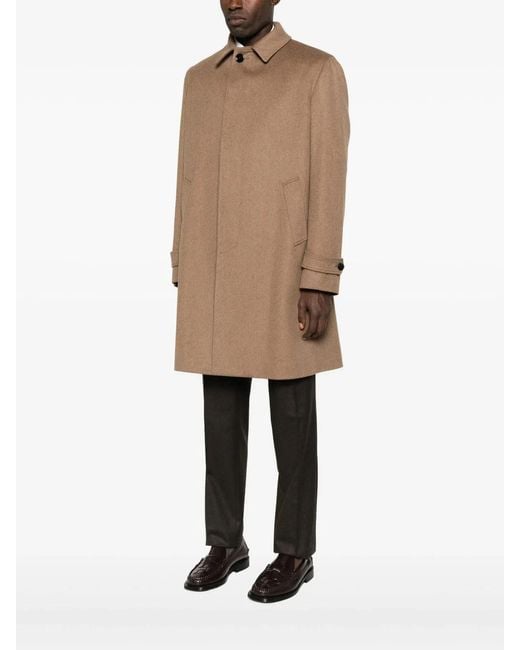 Lardini Brown Wool Coat for men