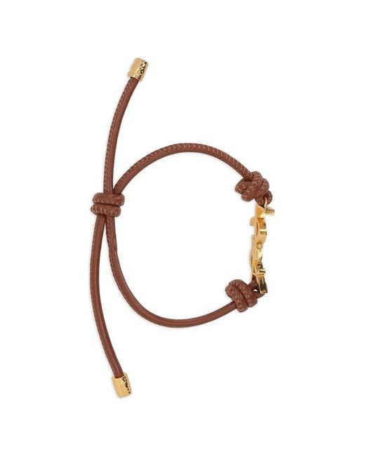 Saint Laurent White Cassandre Leather Cord Bracelet