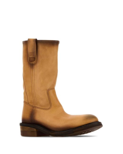 Miu Miu Brown Leather Boots