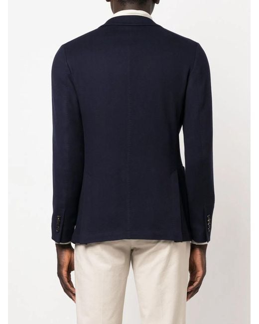 Colombo Blue Wool Single-Breasted Jacket for men