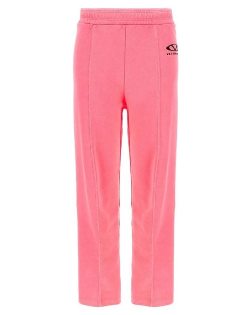 Vetements Pink 'Oval Logo' Joggers