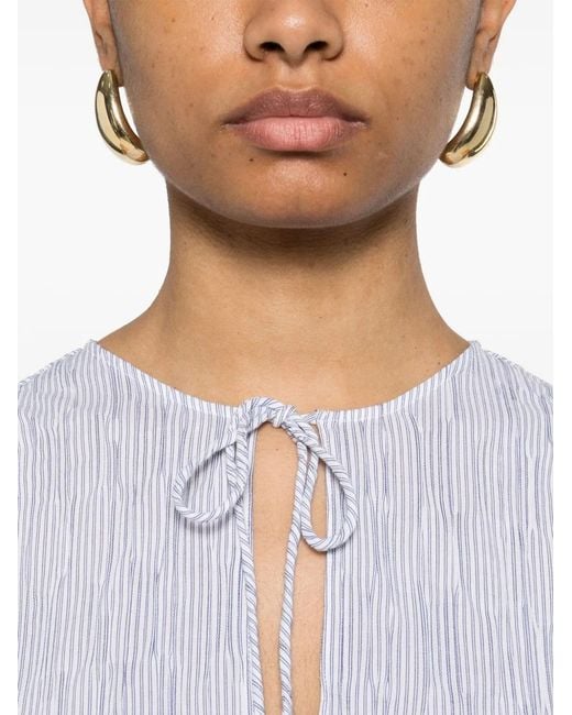 Loewe White Cotton Blend Midi Dress