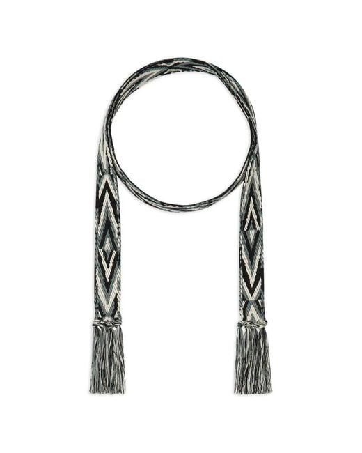 Pierre Louis Mascia White Printed Silk Belt