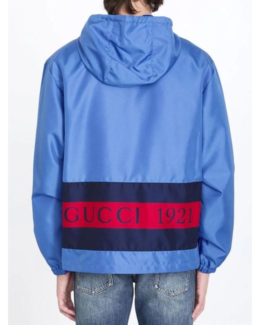 Gucci Blue Nylon Jacket for men