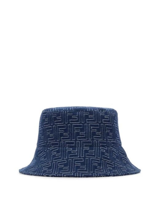Fendi Blue Bucket Denim Ff for men
