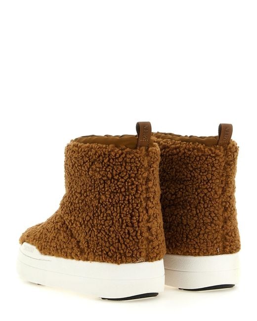 Moon Boot Brown 'Jr Spark Tube Mid Fleece' Ankle Boots