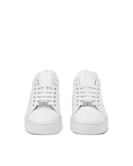 Philipp Plein White Hexagon Logo Low-Top Sneakers for men