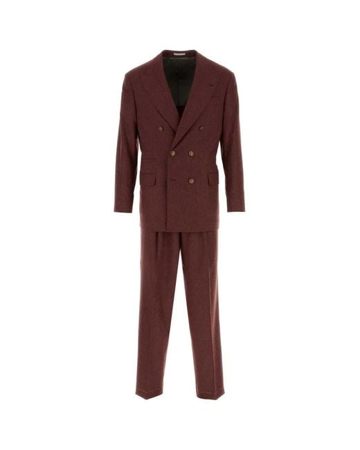 Brunello Cucinelli Purple Suit for men