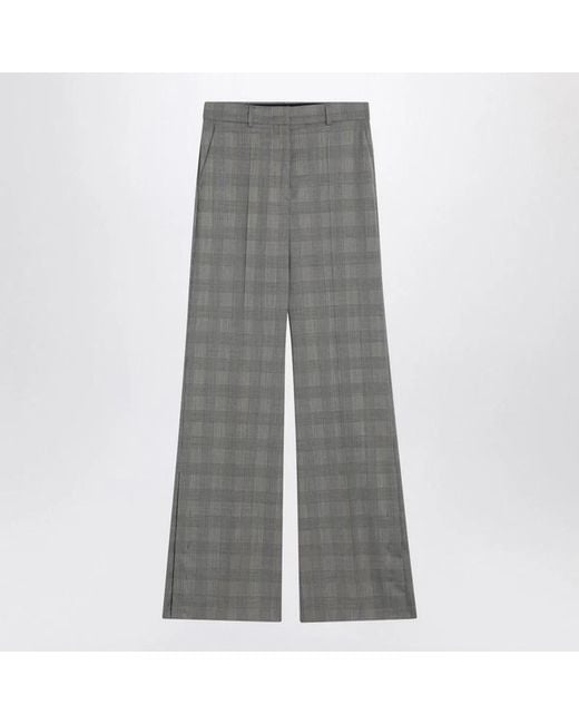 Max Mara Gray Prince Of Wales Check Pants