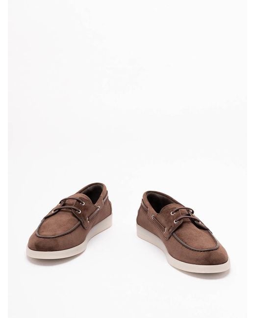 Prada Brown Suede Boat Shoes for men
