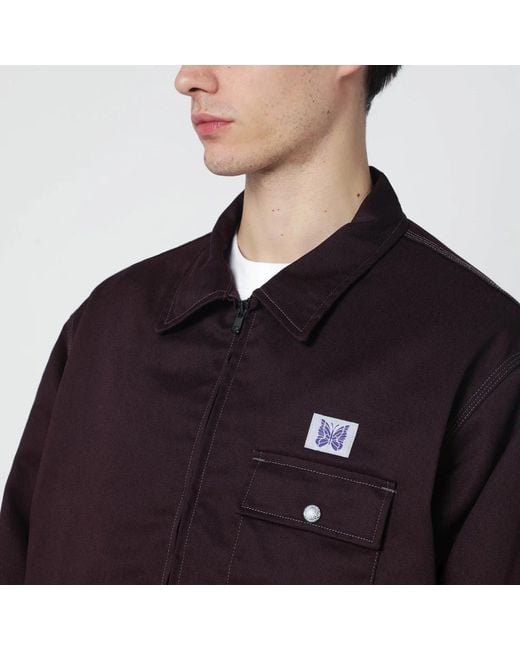 Needles Blue Zip Shirt Jacket for men