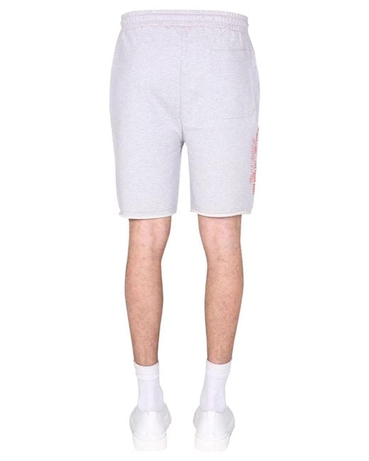 Helmut Lang White Fleece Bermuda for men