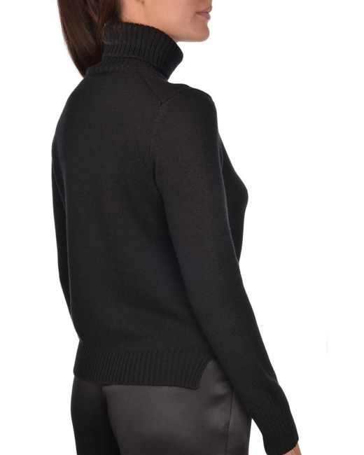 Gran Sasso Black Wool Cyclist Sweater