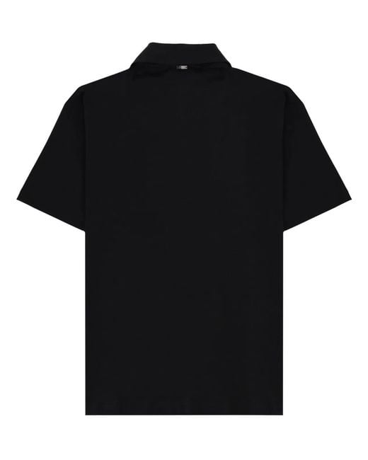 Herno Black Cotton Polo for men