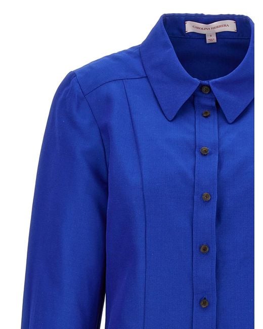 Carolina Herrera Blue Viscose Shirt