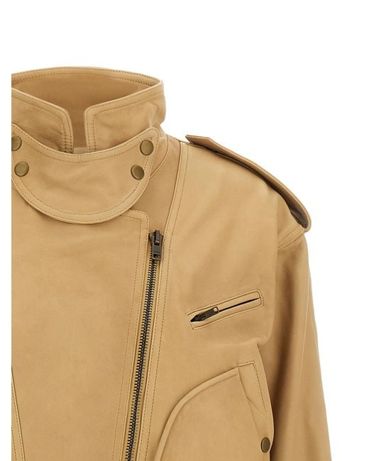 Isabel Marant Natural 'Farza' Leather Jacket