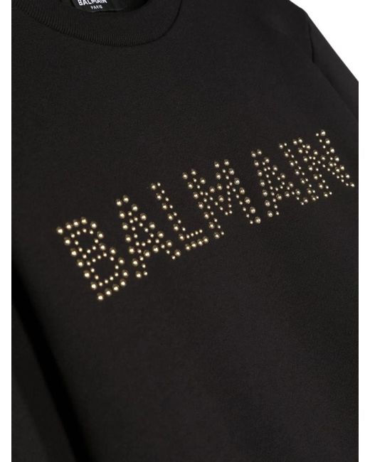 Balmain Black Logo Crewneck Sweatshirt