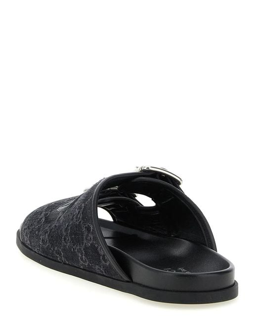 Gucci Black Gg Denim Slides for men