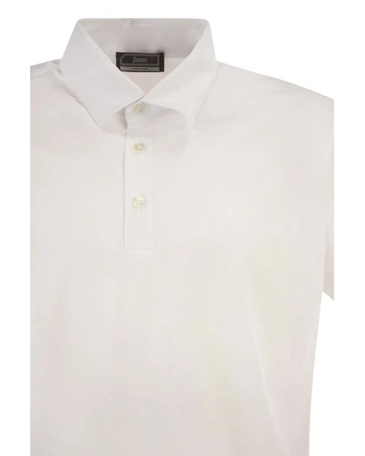 Herno White Technical Functional Fabric Polo Shirt for men