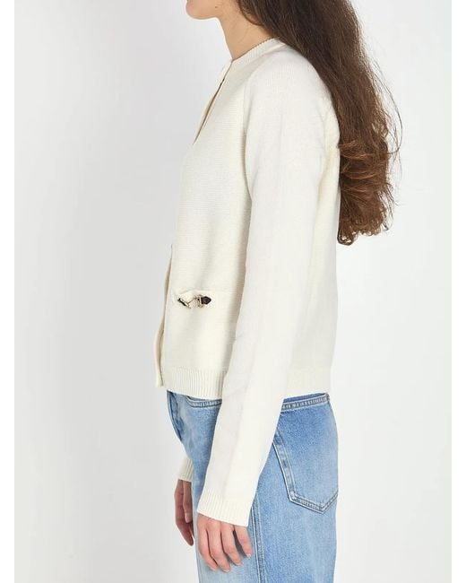 Gucci Blue Cashmere Wool Cardigan With Morsetto