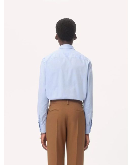 Valentino Garavani Blue Oxford Shirt Vlogo for men