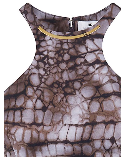 Elisabetta Franchi Purple Midi Dress