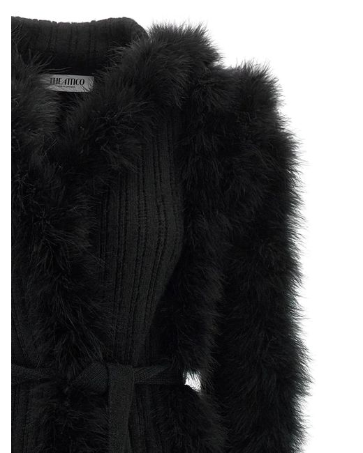 The Attico Black Dressing Gown Coat
