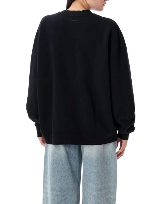 Anine Bing Black Miles Letterman Sweatshirt