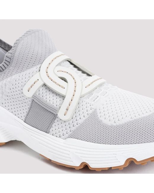 Tod's White Kate Knitted Sneakers