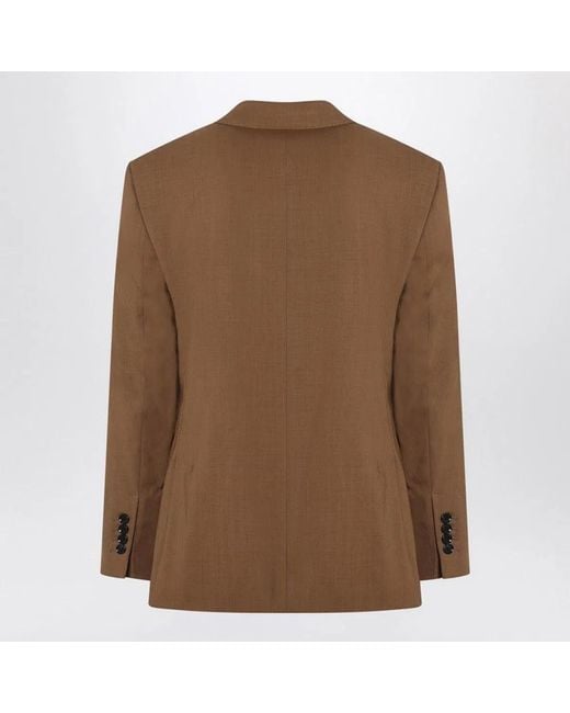 AMI Brown Hazelnut Single-Breasted Wool Jacket for men