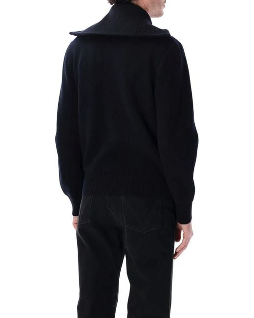 Bottega Veneta Blue Wool And Cotton Zip-Up Cardigan for men
