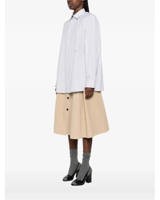Prada White Embroidered Poplin Oversize Shirt