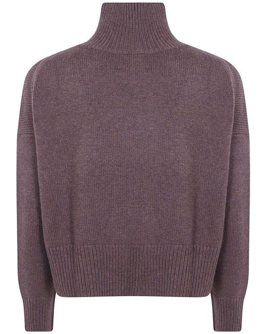 Kujten Purple "Ulla Crop" Turtle Neck