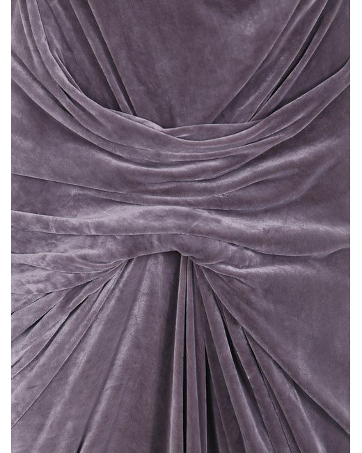 Rick Owens Purple "Strutter" Draped Dress