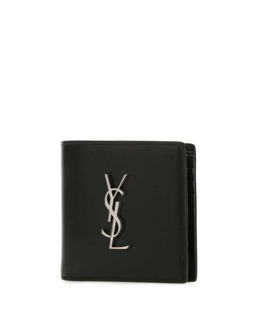 Saint Laurent Black Cassandre East/West Wallet for men