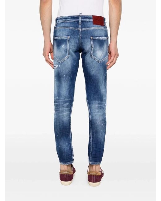 DSquared² Blue Pants 5 Pockets for men