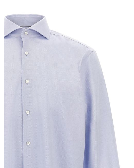 Boss White Oxford Cotton Shirt for men