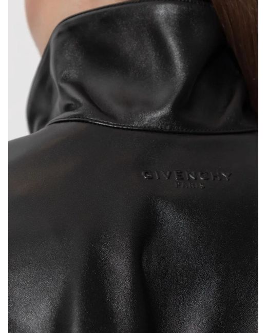 Givenchy Black Leather Tracksuit Jacket