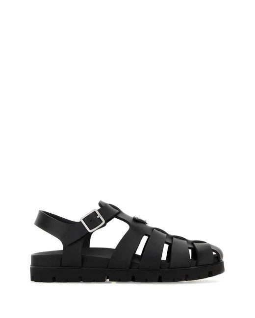 Prada Black Logo Sandals for men